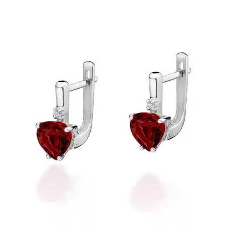 Złote 14K Kolczyki Rubin Diamenty na Prezent Złote 14K Kolczyki Rubin Diamenty na Prezent