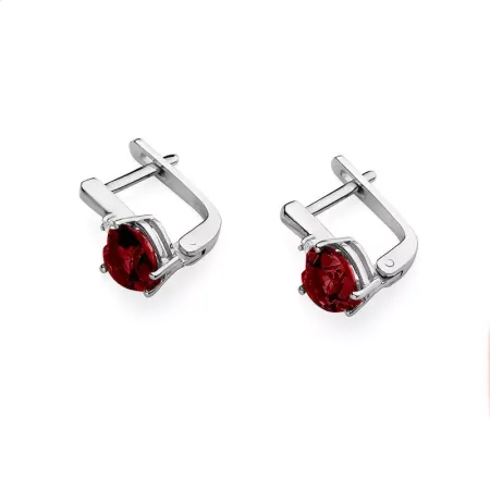 Złote 14K Kolczyki Rubin Diamenty na Prezent Złote 14K Kolczyki Rubin Diamenty na Prezent