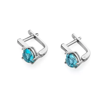 Złote Kolczyki Topaz Diament Próba 585 Prezent Złote Kolczyki Topaz Diament Próba 585 Prezent