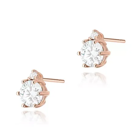 Złote 585 Kolczyki Biały Szafir Diamenty BZ Złote 585 Kolczyki Biały Szafir Diamenty BZ