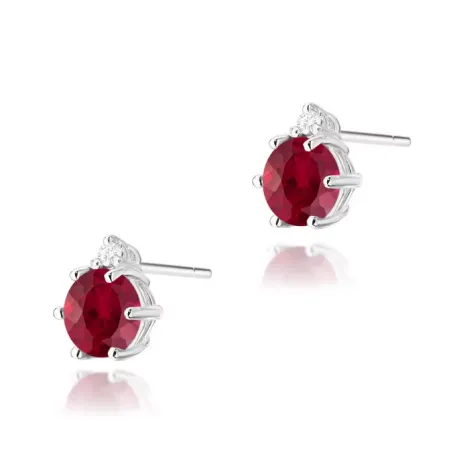 Złote 585 Kolczyki Rubin i Diamenty Złote 585 Kolczyki Rubin i Diamenty