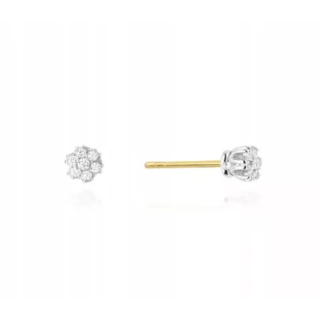 Złote 585 Delikatne Kolczyki z Diamentami Sztyft Złote 585 Delikatne Kolczyki z Diamentami Sztyft