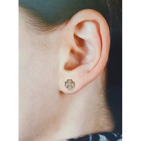Złote Kolczyki 585 Diamenty Koniczynki Prezent Złote Kolczyki 585 Diamenty Koniczynki Prezent