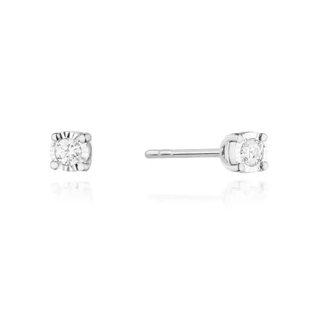 Delikatne Kolczyki z Diamentem 0,16ct Próba 585