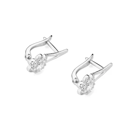 Złote Kolczyki Kwiatek 585 Diamenty Angielskie Złote Kolczyki Kwiatek 585 Diamenty Angielskie