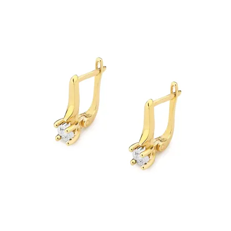 Kolczyki Złote 585 Diamenty 0,06ct Prezent Kolczyki Złote 585 Diamenty 0,06ct Prezent