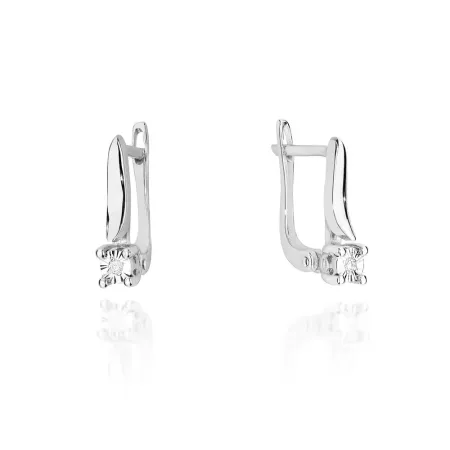 Złote Eleganckie Kolczyki z Diamentami Próba 585 Złote Eleganckie Kolczyki z Diamentami Próba 585