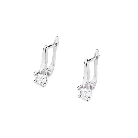 Złote Kolczyki 0,16ct Diamenty Zapięcie Angielskie Złote Kolczyki 0,16ct Diamenty Zapięcie Angielskie