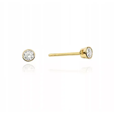 Złote Kolczyki Diamenty 0,20ct Próba 585 Sztyft
