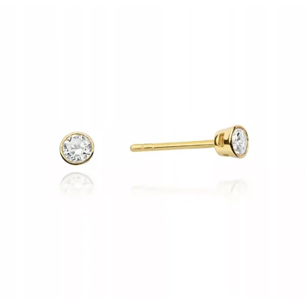 Złote Kolczyki Diamenty 0,20ct Próba 585 Sztyft