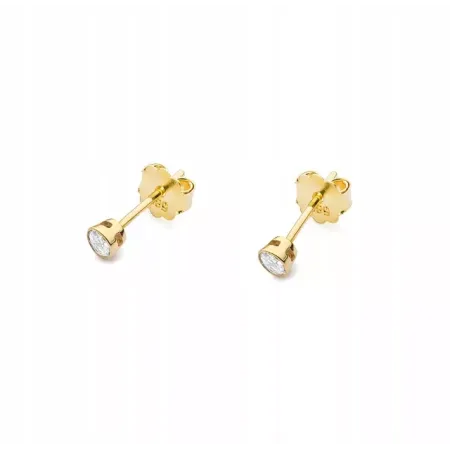 Złote Kolczyki Diamenty 0,20ct Próba 585 Sztyft