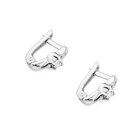 Złote Eleganckie 585 Kolczyki z Diamentami 0,08ct Złote Eleganckie 585 Kolczyki z Diamentami 0,08ct
