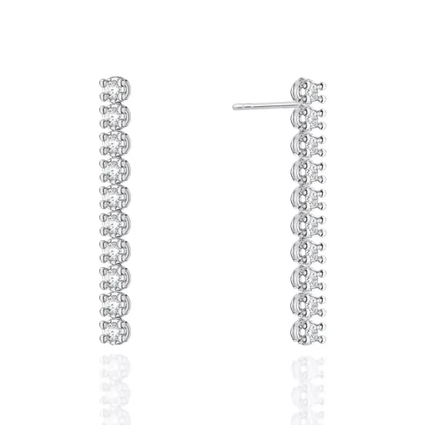 Eleganckie Kolczyki Diamenty 0,80ct Białe Złoto