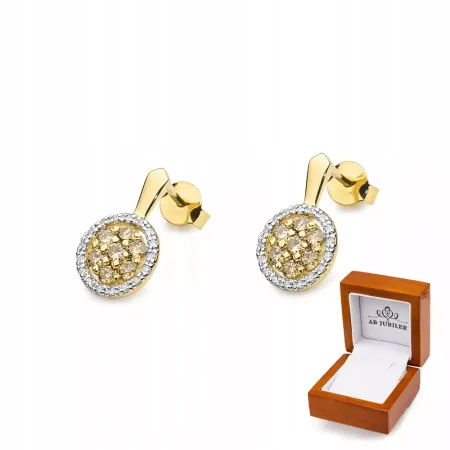 Kolczyki z Diamentami Brązowe Brylanty Próba 585 Kolczyki z Diamentami Brązowe Brylanty Próba 585