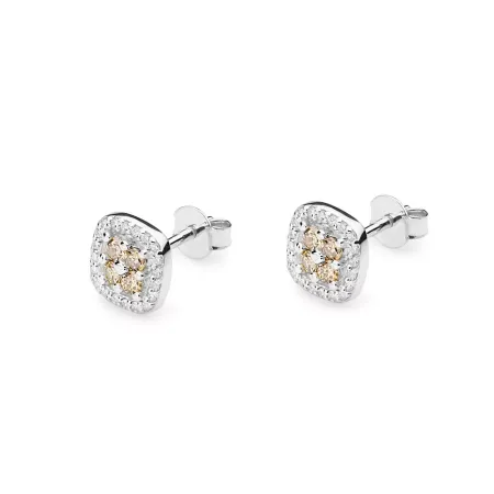 Kolczyki 585 z Diamentami Brązowe Brylanty Prezent Kolczyki 585 z Diamentami Brązowe Brylanty Prezent