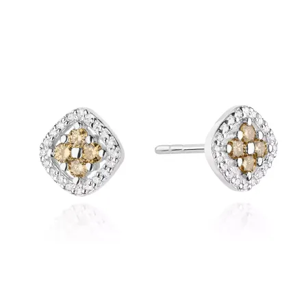 Kolczyki 585 z Diamentami Brązowe Brylanty Prezent Kolczyki 585 z Diamentami Brązowe Brylanty Prezent