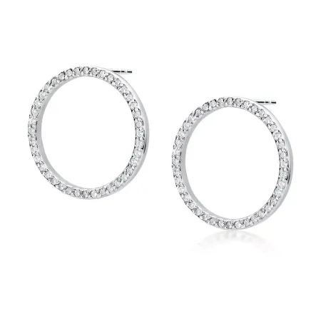 Złote Kolczyki 585 Koła Brylanty 0,40ct Sztyft Złote Kolczyki 585 Koła Brylanty 0,40ct Sztyft