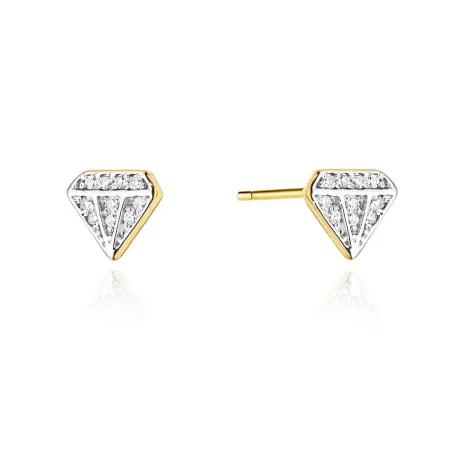 Złote 585 Kolczyki Diamenciki z Diamentami Sztyft Złote 585 Kolczyki Diamenciki z Diamentami Sztyft