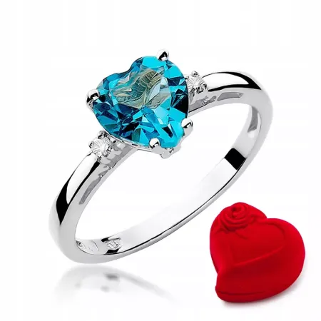 Pierścionek Zaręczynowy 585 Serce Topaz 1,20ct Pierścionek Zaręczynowy 585 Serce Topaz 1,20ct