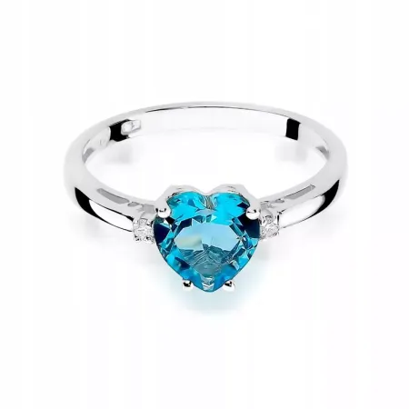 Pierścionek Zaręczynowy 585 Serce Topaz 1,20ct Pierścionek Zaręczynowy 585 Serce Topaz 1,20ct
