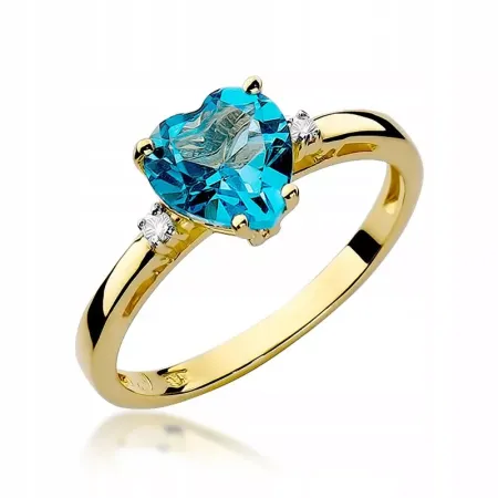 Pierścionek Zaręczynowy 585 Serce Topaz 1,20ct Pierścionek Zaręczynowy 585 Serce Topaz 1,20ct