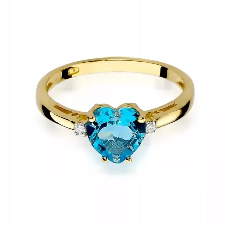 Pierścionek Zaręczynowy 585 Serce Topaz 1,20ct Pierścionek Zaręczynowy 585 Serce Topaz 1,20ct