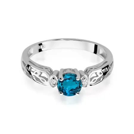 Pierścionek Topaz London Blue Brylanty Próba 585 Pierścionek Topaz London Blue Brylanty Próba 585