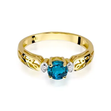Pierścionek Topaz London Blue Brylanty Próba 585 Pierścionek Topaz London Blue Brylanty Próba 585