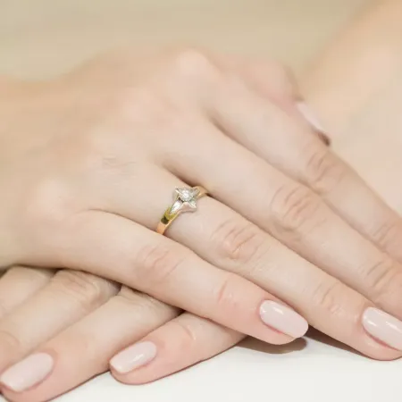 Pierścionek Białe Złoto Zaręczynowy Brylant 0,12ct Pierścionek Białe Złoto Zaręczynowy Brylant 0,12ct