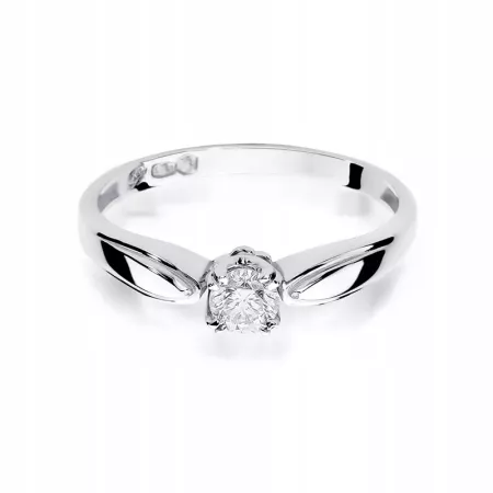 Pierścionek Białe Złoto Zaręczynowy Brylant 0,24ct