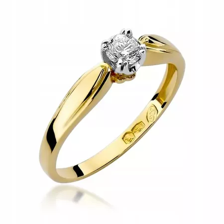 Pierścionek Białe Złoto Zaręczynowy Brylant 0,24ct
