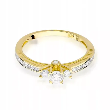 Pierścionek 585 Białe Złoto Brylanty 0,42ct Grawer Pierścionek 585 Białe Złoto Brylanty 0,42ct Grawer