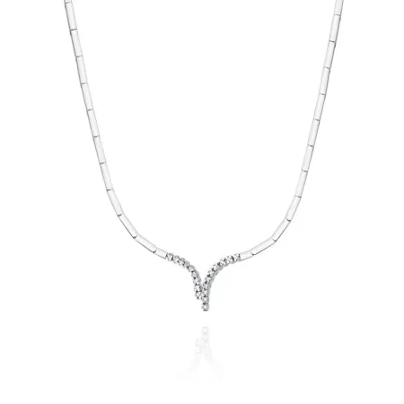Naszyjnik 14K z Brylantami Białe Złoto 0,15ct Naszyjnik 14K z Brylantami Białe Złoto 0,15ct