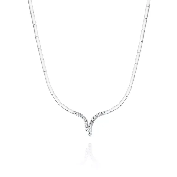 Naszyjnik 14K z Brylantami Białe Złoto 0,15ct