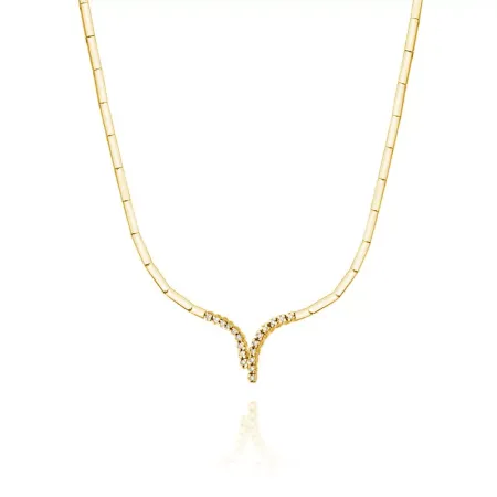 Naszyjnik 14K z Brylantami Białe Złoto 0,15ct Naszyjnik 14K z Brylantami Białe Złoto 0,15ct