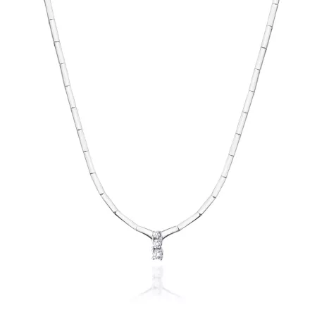Elegancki 585 Naszyjnik Brylant Białe Złoto 0,26ct