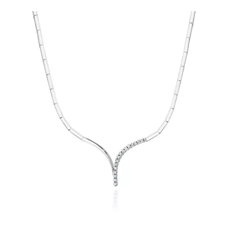 Naszyjnik 14K z Brylantami Białe Złoto 0,16ct Naszyjnik 14K z Brylantami Białe Złoto 0,16ct