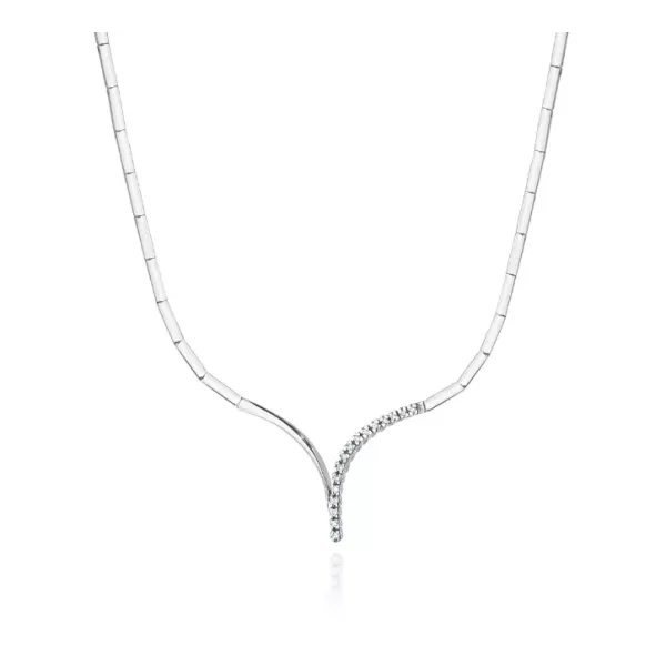 Naszyjnik 14K z Brylantami Białe Złoto 0,16ct
