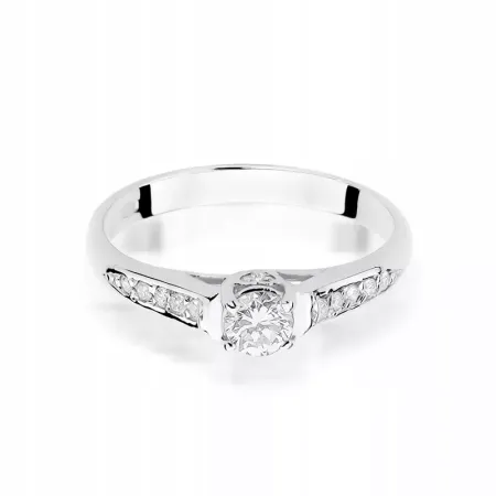 Złoty Elegancki Pierścionek z Brylantami 0.33 ct