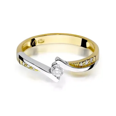Złoty 585 Pierścionek Brylanty 0,16ct Złoty 585 Pierścionek Brylanty 0,16ct