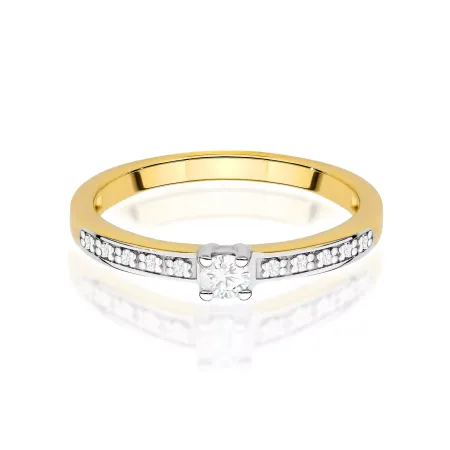 Złoty Pierścionek 585 Diament Laboratoryjny 0.08ct Złoty Pierścionek 585 Diament Laboratoryjny 0.08ct