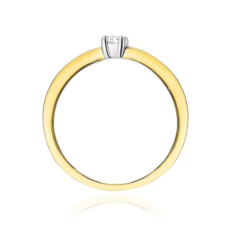 Złoty Pierścionek 585 Diament Laboratoryjny 0.08ct Złoty Pierścionek 585 Diament Laboratoryjny 0.08ct