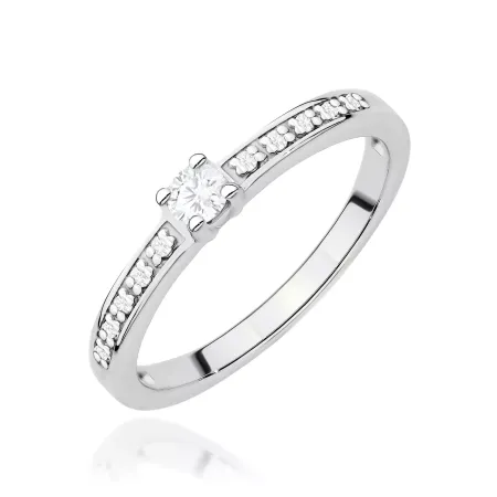 Złoty Pierścionek 585 Diament Laboratoryjny 0.08ct Złoty Pierścionek 585 Diament Laboratoryjny 0.08ct