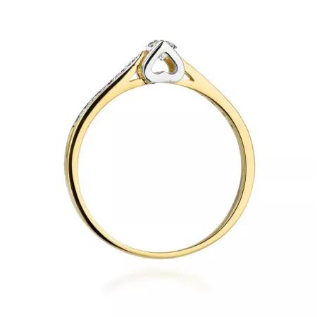 Złoty 585 Pierścionek Brylanty 0,15ct Elegancki Złoty 585 Pierścionek Brylanty 0,15ct Elegancki