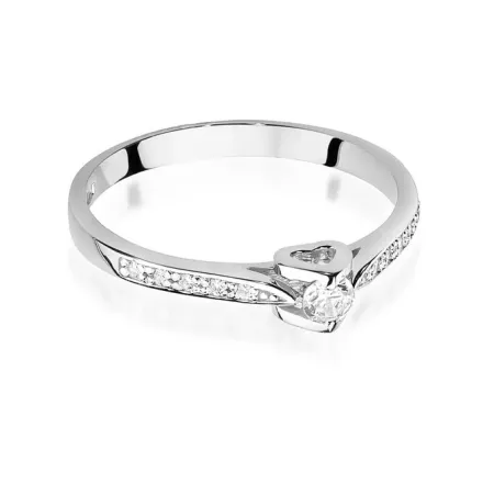Złoty 585 Pierścionek Brylanty 0,15ct Elegancki Złoty 585 Pierścionek Brylanty 0,15ct Elegancki