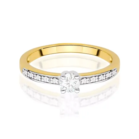 Złoty Pierścionek 585 Diament Laboratoryjny 0.20ct Złoty Pierścionek 585 Diament Laboratoryjny 0.20ct