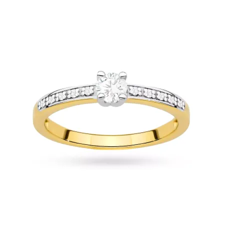 Złoty Pierścionek 585 Diament Laboratoryjny 0.20ct Złoty Pierścionek 585 Diament Laboratoryjny 0.20ct