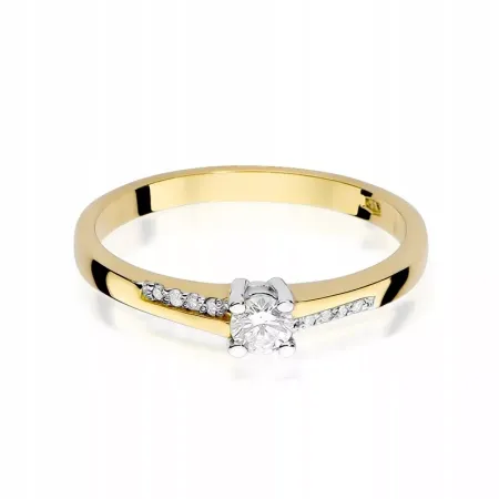 Pierścionek 585 Brylant Białe Złoto 0,19ct Grawer Pierścionek 585 Brylant Białe Złoto 0,19ct Grawer