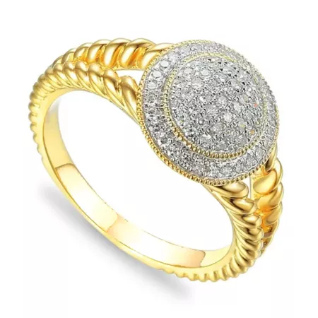 Złoty 585 Elegancki Pierścionek Diamenty Grawer Złoty 585 Elegancki Pierścionek Diamenty Grawer