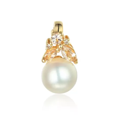 Zawieszka Perła Diamenty Morganity Próba 585 Zawieszka Perła Diamenty Morganity Próba 585
